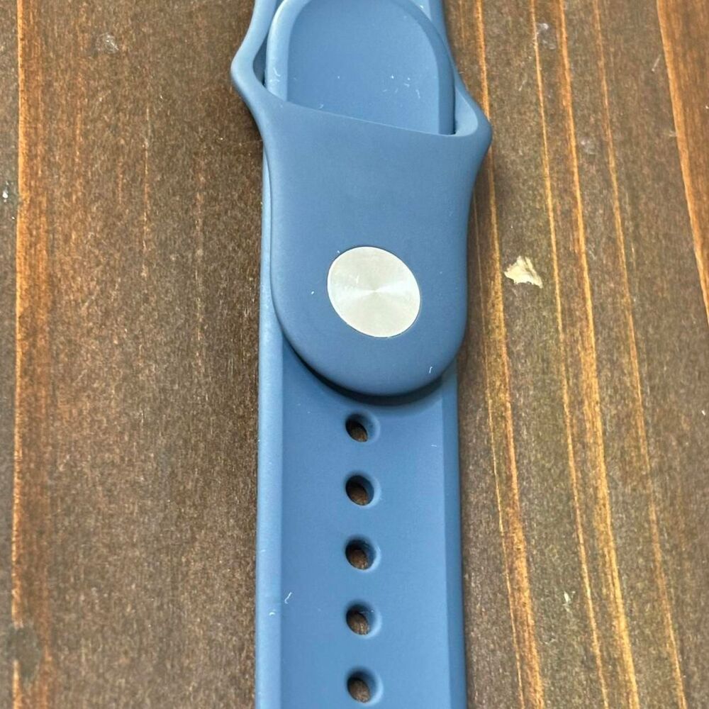 Apple 45mm Silicone Band Blue Medium Large With Phone Stand Strap - Picture 4 of 6